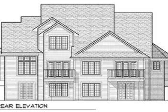 Exterior - Rear Elevation for Traditional House Plan #70-654 - 2 bed, 2 bath