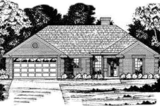 Exterior - Front Elevation for Traditional House Plan #40-295 - 4 bed, 3 bath