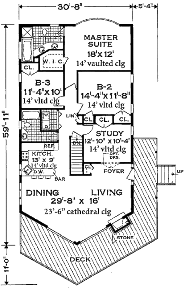 Architectural House Design - Cabin Floor Plan - Main Floor Plan #3-227