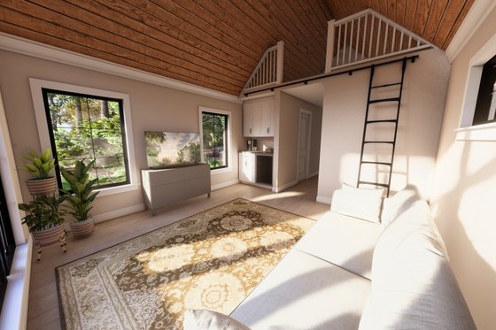 Interior - Family Room for Farmhouse House Plan #1094-11, 1 bath