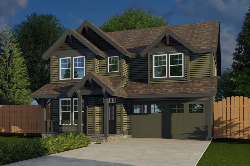 House Blueprint - Craftsman Exterior - Front Elevation Plan #53-755