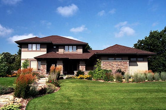 Exterior - Front Elevation for Prairie House Plan #51-283 - 3 bed, 2.5 bath