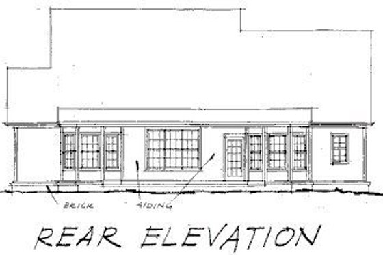 Exterior - Rear Elevation for Farmhouse House Plan #20-192 - 4 bed, 2.5 bath