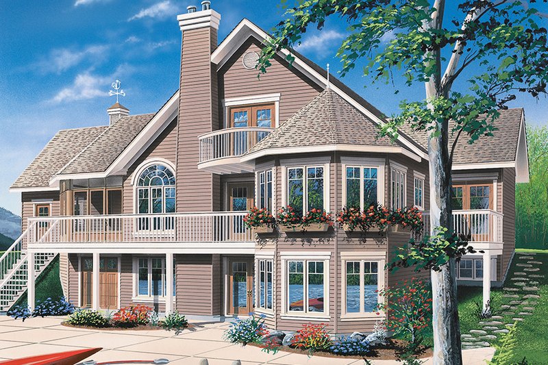 House Blueprint - Cottage Exterior - Rear Elevation Plan #23-2069
