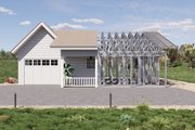 Farmhouse Style House Plan - 1 Beds 1 Baths 624 Sq/Ft Plan #1106-169 Exterior 