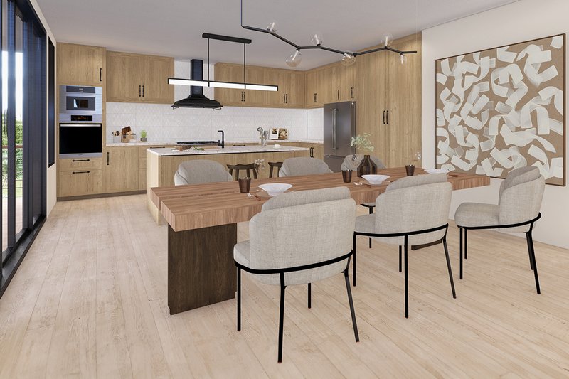 House Blueprint - Interior - Dining Room for Contemporary House Plan #124-1368 - 4 bed, 3.5 bath