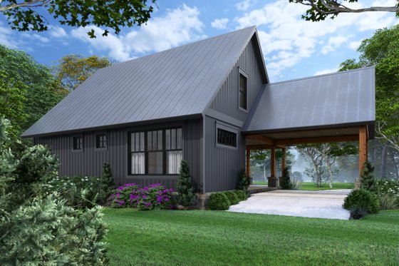 Exterior - Rear Elevation for Barndominium House Plan #120-291 - 4 bed, 2 bath