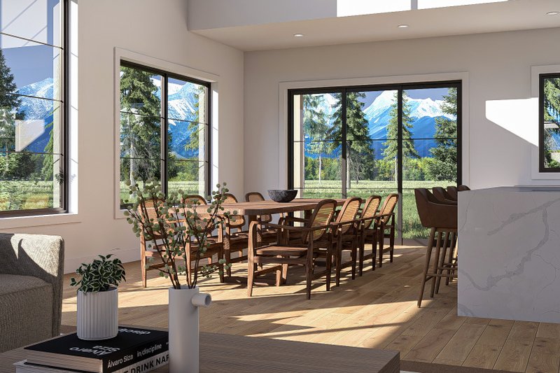 Dream House Plan - Interior - Dining Room for Barndominium House Plan #455-486 - 3 bed, 2.5 bath