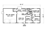 Ranch Style House Plan - 3 Beds 2 Baths 1125 Sq/Ft Plan #1-1053 