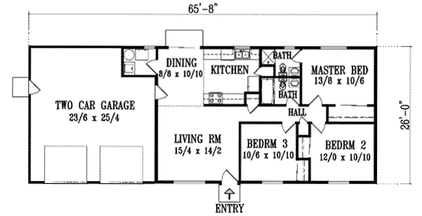 Home Plan - Ranch Floor Plan - Main Floor Plan #1-1053
