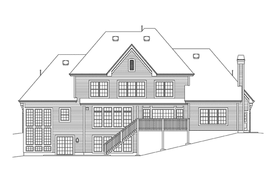 Exterior - Rear Elevation Plan #57-601