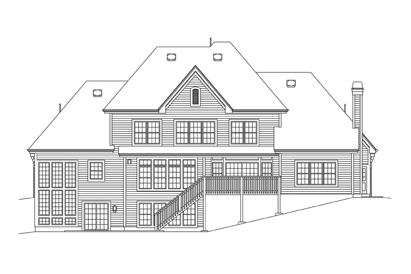 Home Plan - Exterior - Rear Elevation House Plan #57-601 - 4 bed, 3.5 bath