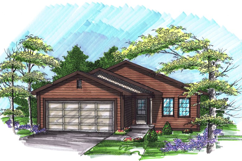 Home Plan - Ranch Exterior - Front Elevation Plan #70-1016