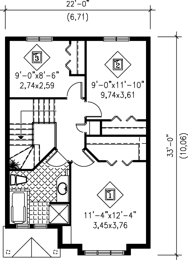 House Plan Design - Traditional Floor Plan - Upper Floor Plan #25-251