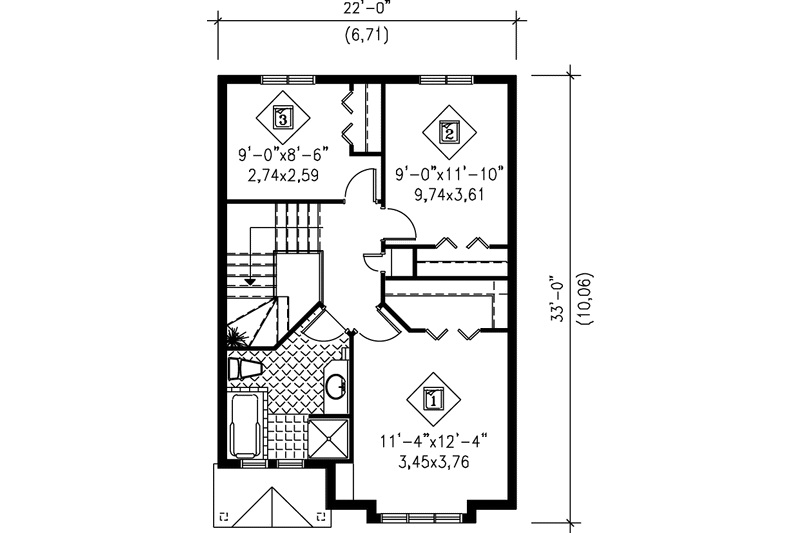 Dream House Plan - Floor Plan - Upper Floor for Traditional House Plan #25-251 - 3 bed, 1.5 bath