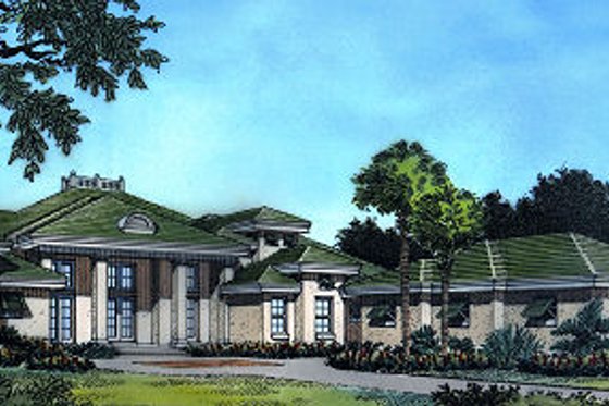 Exterior - Front Elevation for European House Plan #417-437 - 4 bed, 6 bath