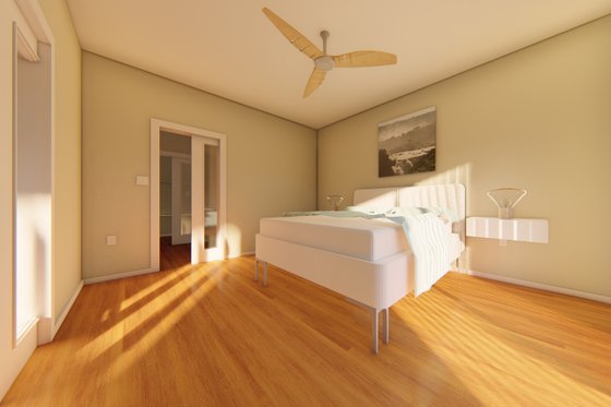 Interior - Master Bedroom for Contemporary House Plan #126-177 - 1 bed, 1.5 bath