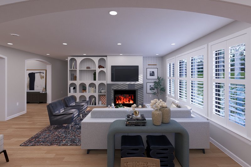 House Design - Interior - Family Room 2 for European House Plan #1060-293 - 5 bed, 3.5 bath