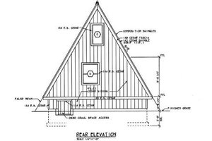 Exterior - Rear Elevation House Plan #312-544 - 1 bed, 1 bath