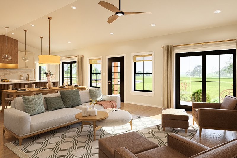 Architectural House Design - Interior - Family Room 2 for Farmhouse House Plan #126-310 - 3 bed, 2.5 bath