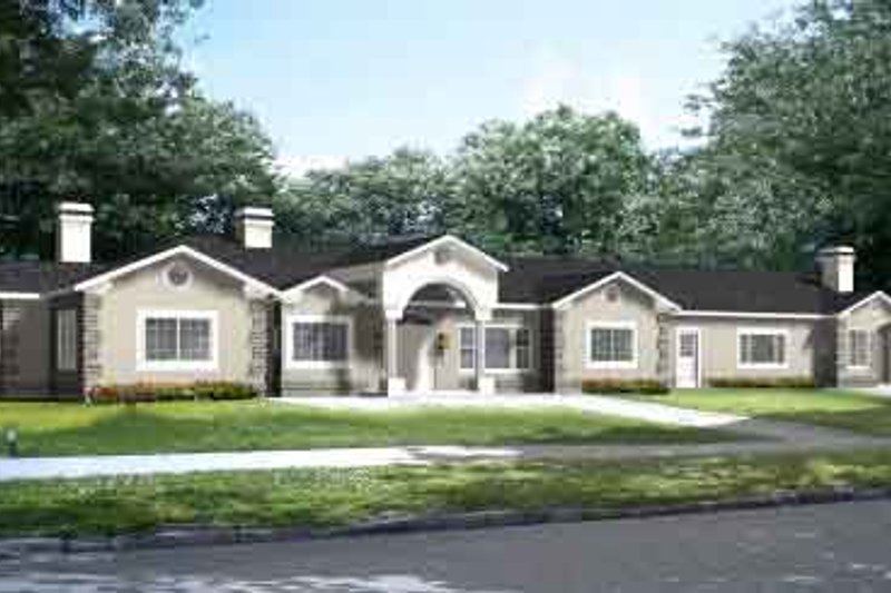 House Plan Design - Adobe / Southwestern Exterior - Front Elevation Plan #1-908