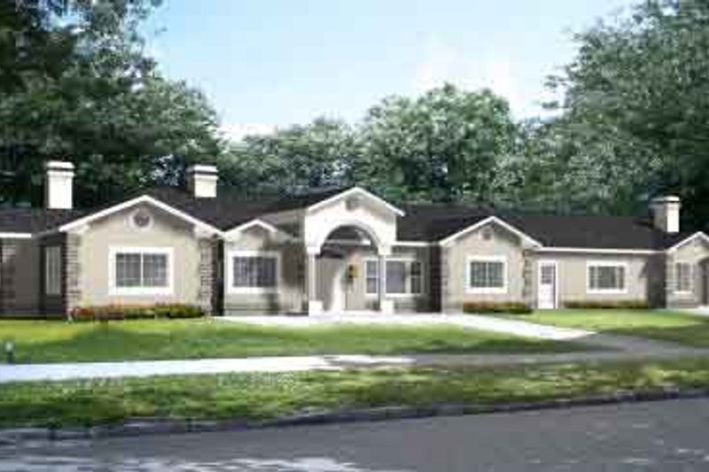 Home Plan - Adobe / Southwestern Exterior - Front Elevation Plan #1-908