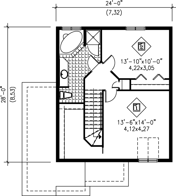 Traditional Floor Plan - Upper Floor Plan #25-215