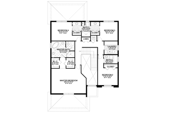 Floor Plan - Upper Floor for Mediterranean House Plan #420-287 - 5 bed, 4 bath