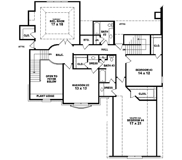 European Floor Plan - Upper Floor Plan #81-613
