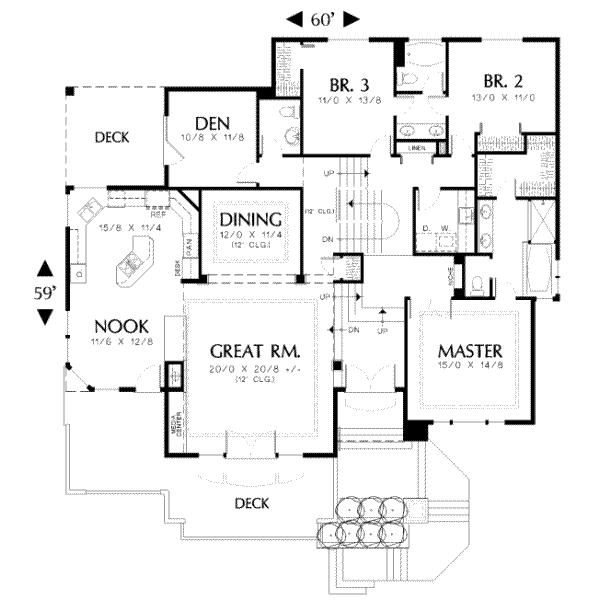 Mediterranean Floor Plan - Main Floor Plan #48-128