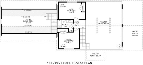 Country Floor Plan - Upper Floor Plan #932-1096