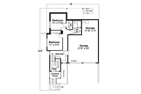 Floor Plan - Main Floor for Contemporary House Plan #124-1172 - 3 bed, 2.5 bath