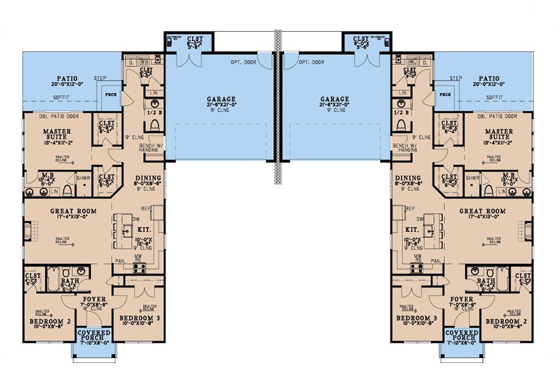 Home Plan - Floor Plan - Main Floor for Modern House Plan #923-459 - 3 bed, 2.5 bath
