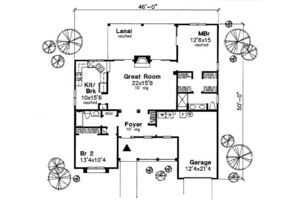Floor Plan - Main Floor for Traditional House Plan #50-137 - 2 bed, 2 bath