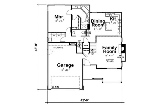 Floor Plan - Main Floor for Traditional House Plan #20-1786 - 3 bed, 3 bath