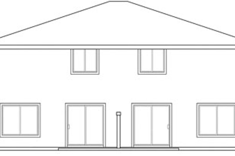 Home Plan - Exterior - Rear Elevation for Traditional House Plan #124-816 - 8 bed, 5 bath