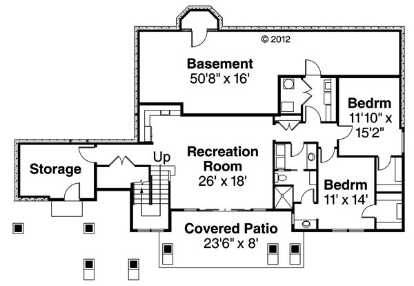 Prairie Floor Plan - Lower Floor Plan #124-873