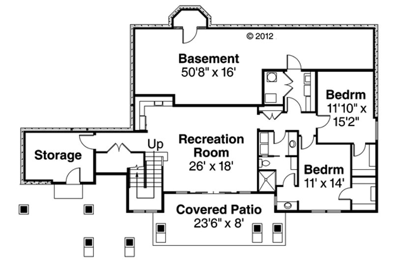 House Plan Design - Floor Plan - Lower Floor for Prairie House Plan #124-873 - 3 bed, 2.5 bath