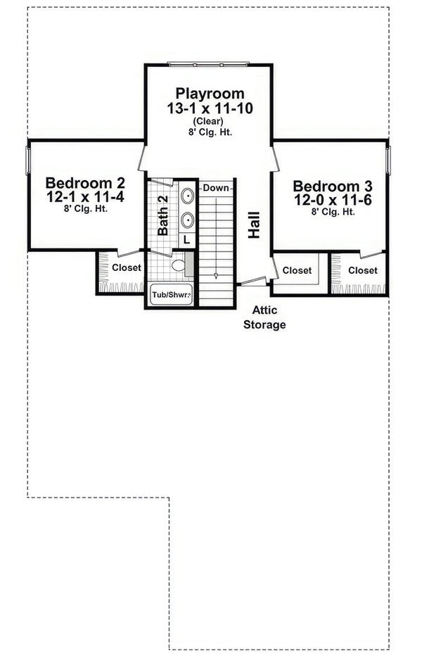 House Blueprint - Craftsman Floor Plan - Upper Floor Plan #21-553