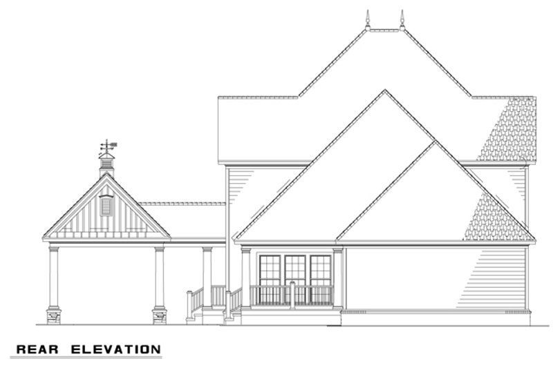 Home Plan - Exterior - Rear Elevation for Colonial House Plan #17-2858 - 5 bed, 2.5 bath