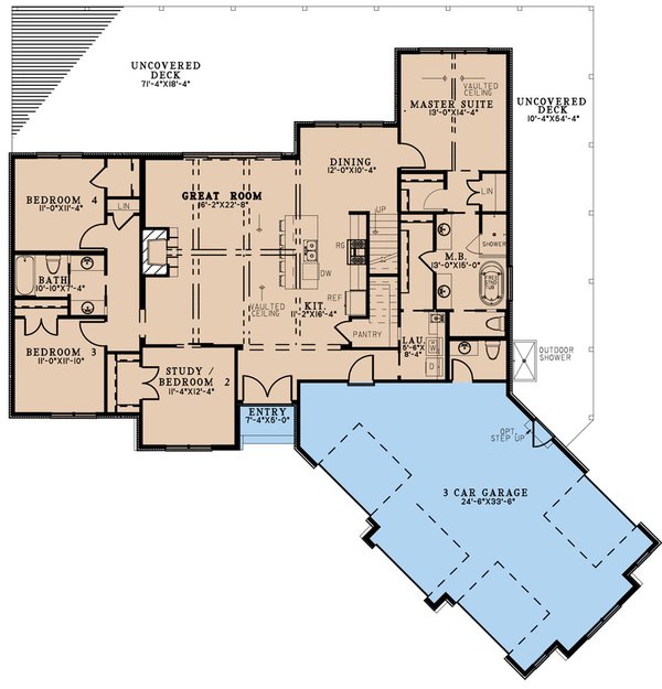 House Plan Design - European Floor Plan - Main Floor Plan #923-300