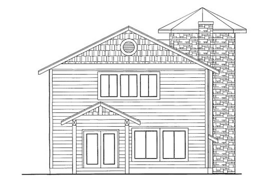 Exterior - Front Elevation 3 for Bungalow House Plan #117-640 - 1 bed, 1.5 bath