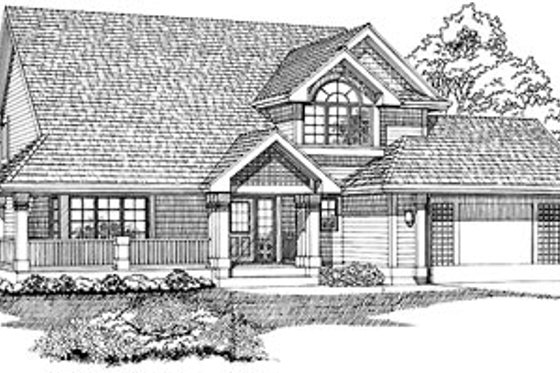 Exterior - Front Elevation for Traditional House Plan #47-412 - 3 bed, 2.5 bath