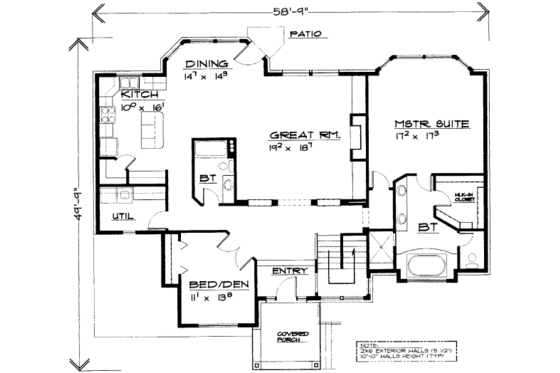 Floor Plan - Main Floor for Traditional House Plan #308-114 - 5 bed, 3 bath