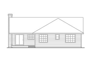 Exterior - Rear Elevation for Ranch House Plan #124-183 - 3 bed, 2 bath
