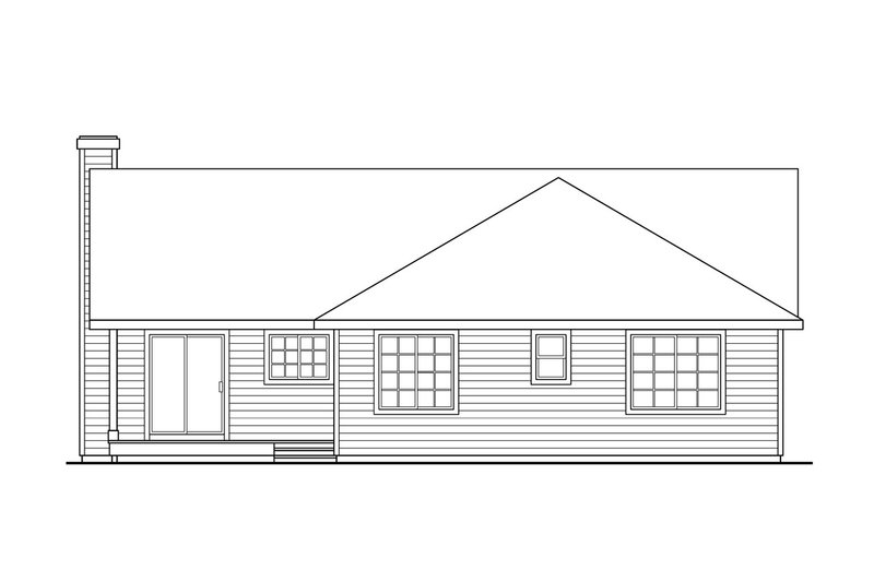 Home Plan - Exterior - Rear Elevation for Ranch House Plan #124-183 - 3 bed, 2 bath