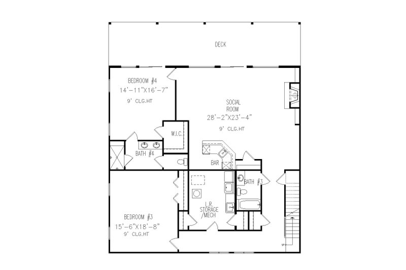 Home Plan - Floor Plan - Lower Floor for Country House Plan #54-566 - 5 bed, 4 bath