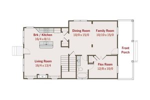 Floor Plan - Main Floor for Southern House Plan #461-33 - 4 bed, 3 bath