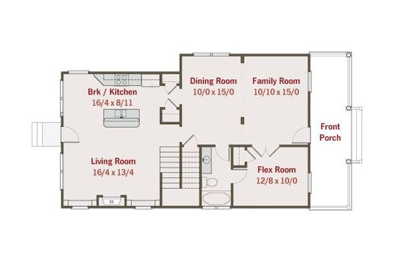 Floor Plan - Main Floor for Southern House Plan #461-33 - 4 bed, 3 bath