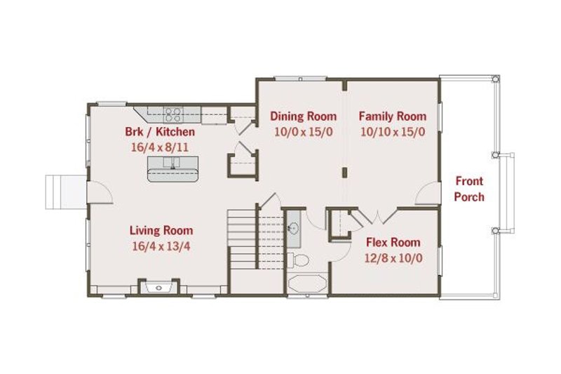 Architectural House Design - Floor Plan - Main Floor for Southern House Plan #461-33 - 4 bed, 3 bath